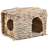 SimpleLife Casa de Paja Plegable para Mascotas Conejo- hámster- Erizo- Conejillo de Indias- Suministros de Nido de…